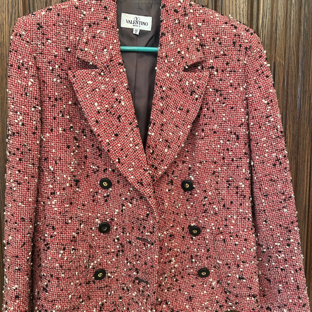 Vintage Valentino Miss V Tweed Blazer Sz 40